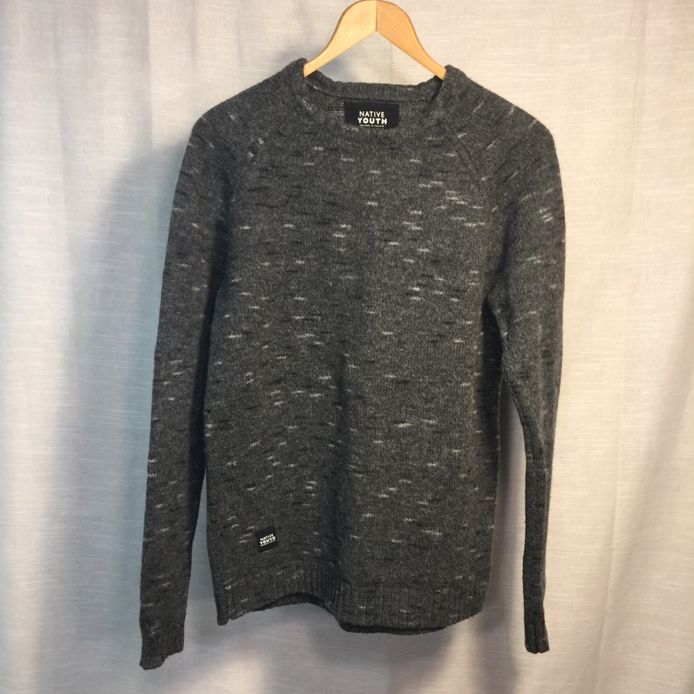 Native Youth Gray Wool Blend Sweater